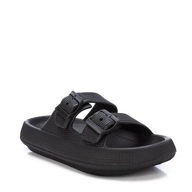 Women's Rubber Flat Sandals By XTI, Black 14119006