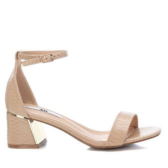 Women's Heel Sandals By XTI, Beige 4527006