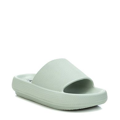 Women's Rubber Flat Sandals By XTI, Aqua 4448902
