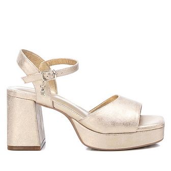 Women's Gold Heeled Platform Sandals By XTI 14147104