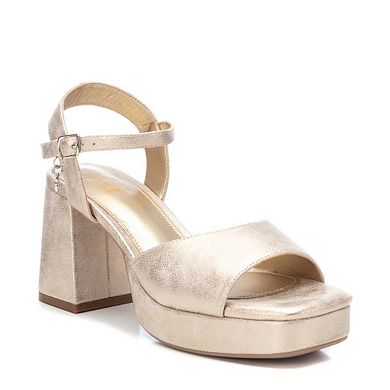 Women's Gold Heeled Platform Sandals By XTI 14147104
