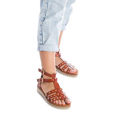 Women's Flat Sandals With Gold Studs By XTI 141299