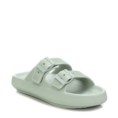 Women's Rubber Flat Sandals By XTI, Aqua 14119002