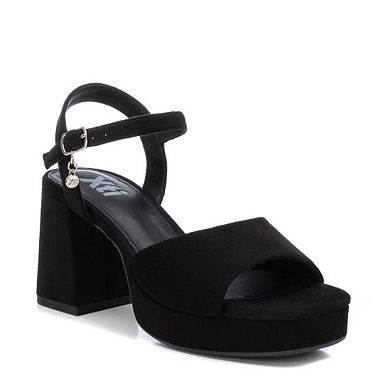 Women's Heeled Suede Sandals With Platform By XTI, Black 14147101