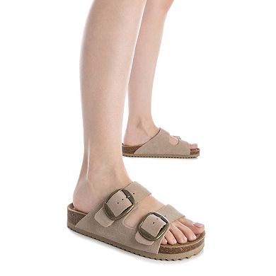 Women's Suede Double Strap Buckle Sandals By XTI 144039