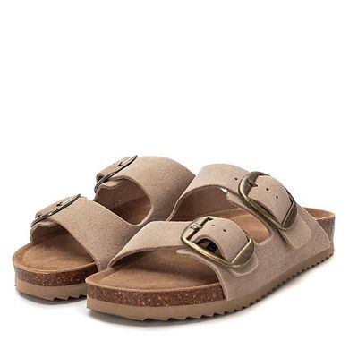 Women's Suede Double Strap Buckle Sandals By XTI 144039