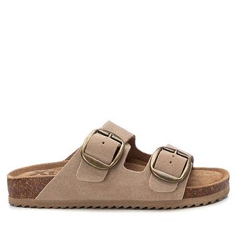 Women's Suede Double Strap Buckle Sandals By XTI 144039