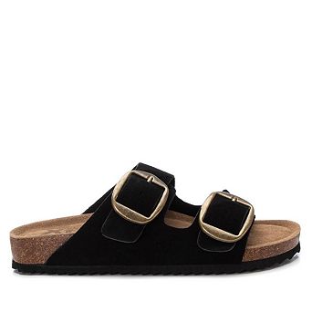 Women's Suede Double Strap Buckle Sandals By XTI 144039