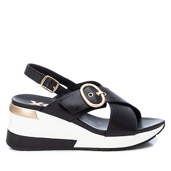 Women's Wedge Cross Strap Sandals By XTI, Black 14140906