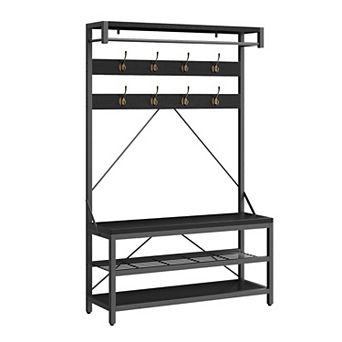 Hallway coat rack shoe bench