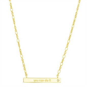 Paige Harper 14k Gold Plated You Can Do It Necklace With Cubic Zirconia