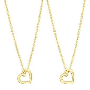 Paige Harper 14k Gold Plated Open Heart Necklace Duo Set