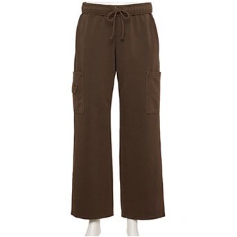 Juniors' Vanilla Star Knit Wide Leg Cargo Pants