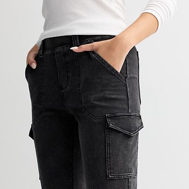 Juniors' Vanilla Star Knit Bootcut Cargo Pants