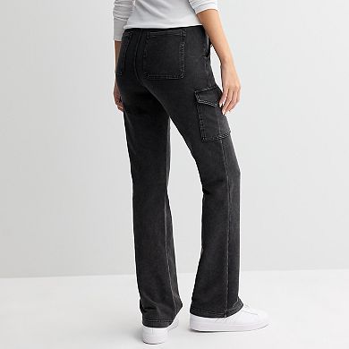 Juniors' Vanilla Star Knit Bootcut Cargo Pants