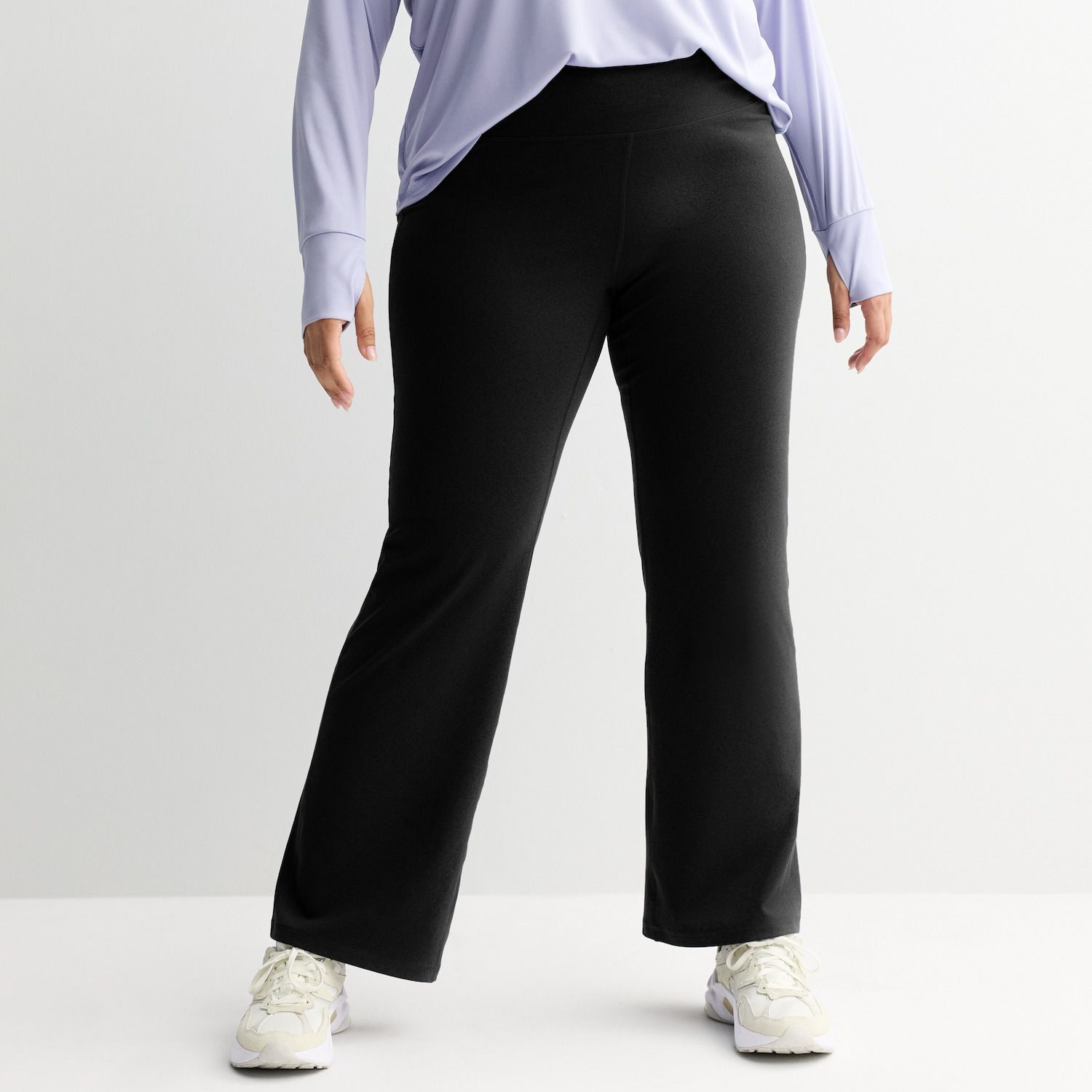Женские брюки Plus Size Tek Gear® Essential Soft Bootcut, цвет: Минеральный чёрный
