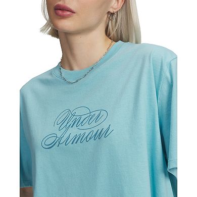 Women's Under Armour Script Heart Cropped Graphic Tee