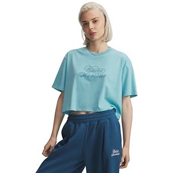 Women's Under Armour Script Heart Cropped Graphic Tee