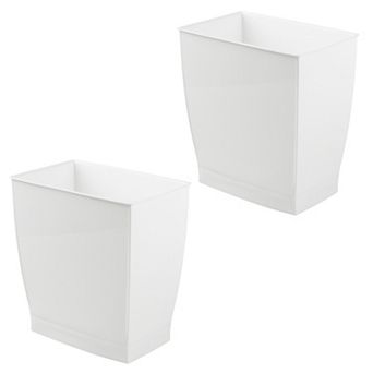 iDesign Small Rectangular Set of 2 Bathroom Trash Cans