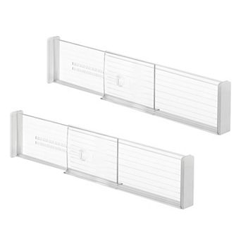 iDesign Set of 2 Plastic Adjustable Deep Drawer Dividers