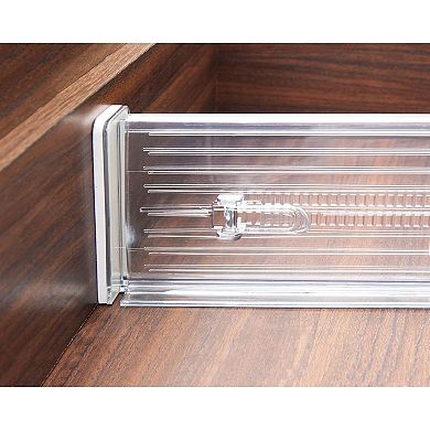 iDesign Set of 2 Plastic Adjustable Deep Drawer Dividers