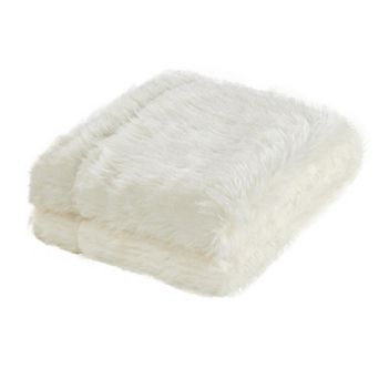 Home Soft Things Pinstripe Textured Faux Fur Throw Blanket