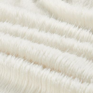 Home Soft Things Pinstripe Textured Faux Fur Throw Blanket