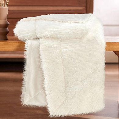 Home Soft Things Pinstripe Textured Faux Fur Throw Blanket