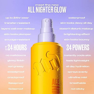 Mini All Nighter Glowing & Hydrating Waterproof Setting Spray with with 24HR Wear