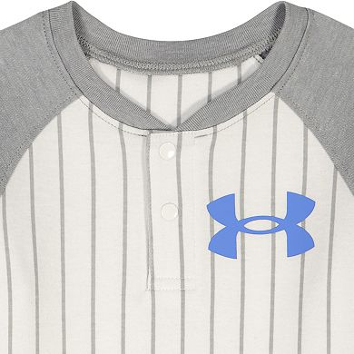 Baby Boys Under Armour Striped Shortall Body Suit