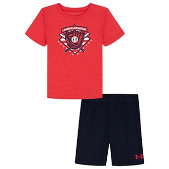 Baby & Toddler Under Armour Baseball 2 pc Short Sleeve Tee & Shorts Set