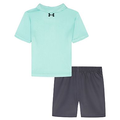 Baby & Toddler Under Armour Neo Turquoise 2-Piece Polo & Shorts Set