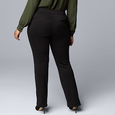 Plus Size Simply Vera Vera Wang Mid Rise Pull On Ponte Bootcut Pants