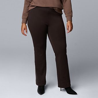 Plus Size Simply Vera Vera Wang Mid Rise Pull On Ponte Bootcut Pants