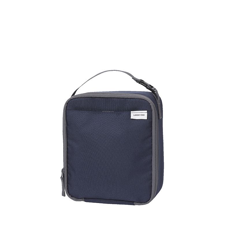 Kids Lands' End Insulated EZ Wipe Solid Lunch Box, Classic Blue