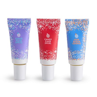 eos Holiday Collection 3-pc. 24H Moisture Super Balm Lip Gloss Set  Candy  Cane Swirl, Sugar Plum, & Berry Brle