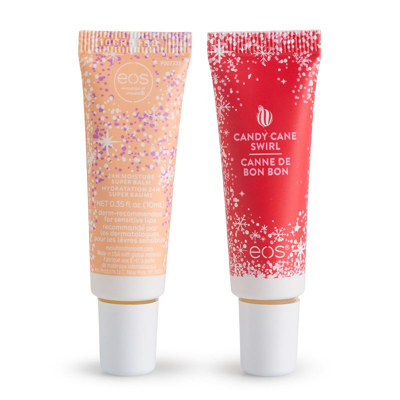 eos eos Candy Cane Swirl & Pink Champagne Super Balm 2-pk. Lip Balm, None