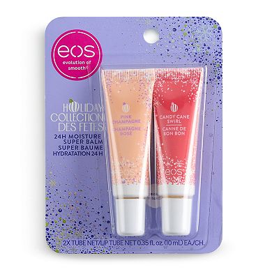 eos Candy Cane Swirl & Pink Champagne Super Balm 2-pk. Lip Balm