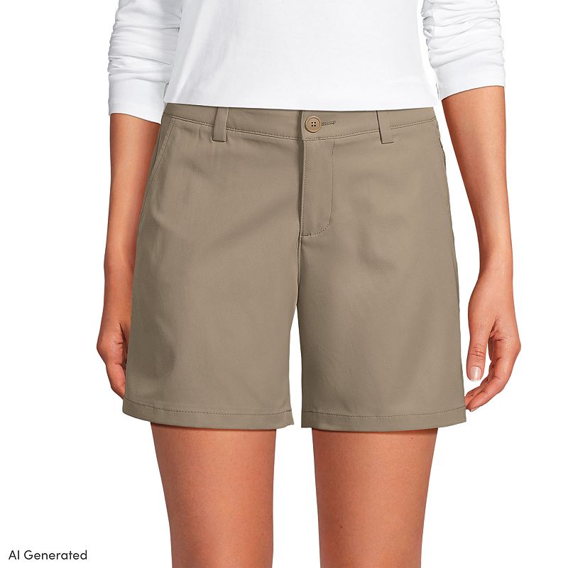 Women's Lands' End Active Performance 7 inch Chino Shorts,