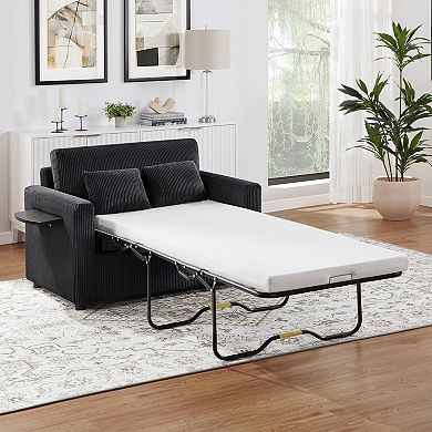 Merax 47.2" Sleeper Sofa Loveseat Sofa with a Foldable Mattress