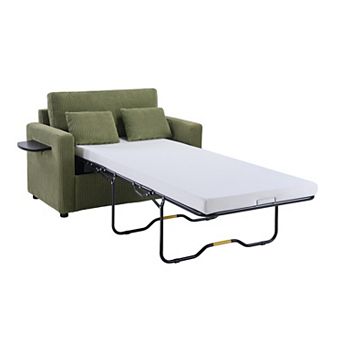 Merax 47.2" Sleeper Sofa Loveseat Sofa with a Foldable Mattress