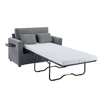 Merax 47.2" Sleeper Sofa Loveseat Sofa with a Foldable Mattress