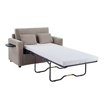 Merax 47.2" Sleeper Sofa Loveseat Sofa with a Foldable Mattress