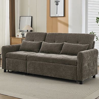 Merax 2-in-1 Sofa 82" Three-seater Sofa with a Sofa Bed and a Reversible Recliner Sofa
