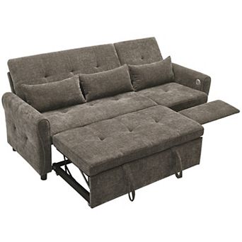 Merax 2-in-1 Sofa 82" Three-seater Sofa with a Sofa Bed and a Reversible Recliner Sofa