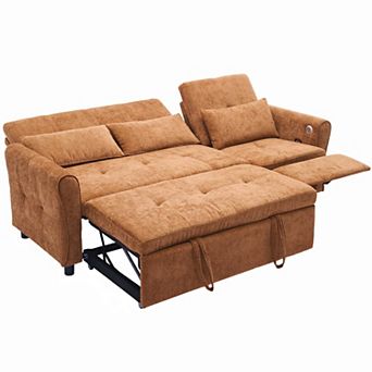 Merax 2-in-1 Sofa 82" Three-seater Sofa with a Sofa Bed and a Reversible Recliner Sofa