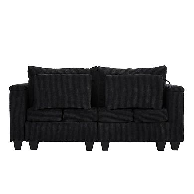Merax Convertible Chaise Lounge 63" Loveseat Sofa