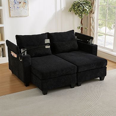 Merax Convertible Chaise Lounge 63" Loveseat Sofa