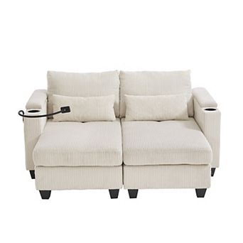 Merax Convertible Chaise Lounge 63" Loveseat Sofa