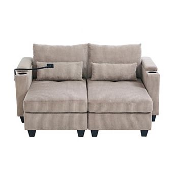 Merax Convertible Chaise Lounge 63" Loveseat Sofa